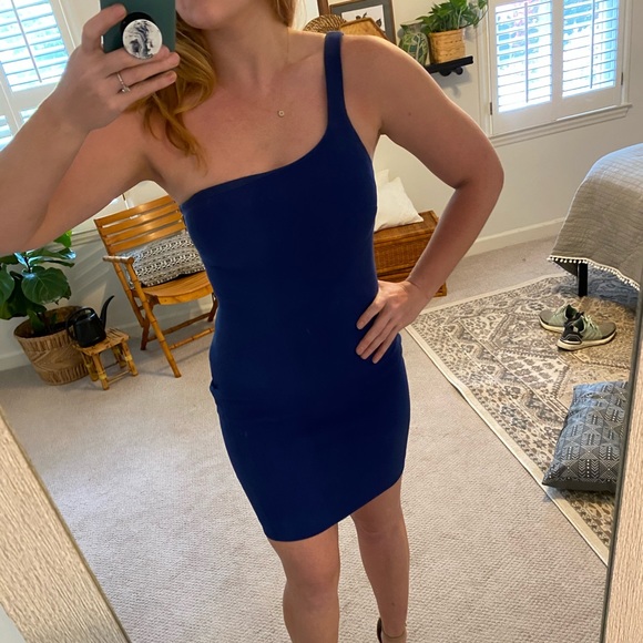 Likely Maisey One Shoulder Mini Dress Blue - Picture 3 of 6